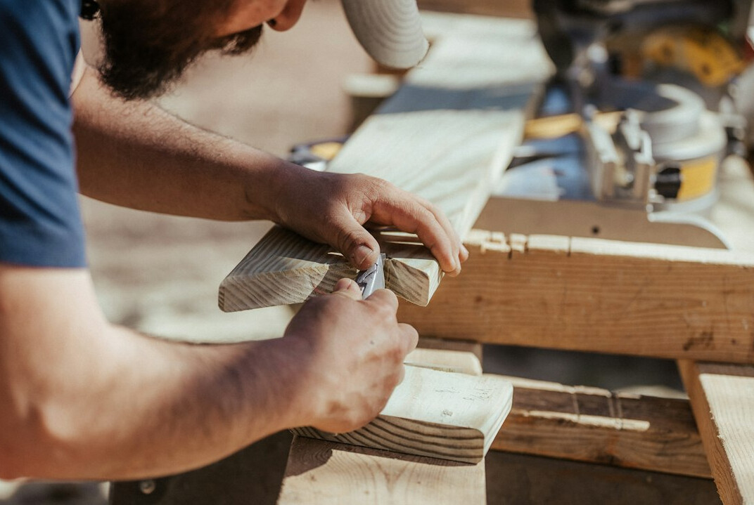 woodworker carving wood
